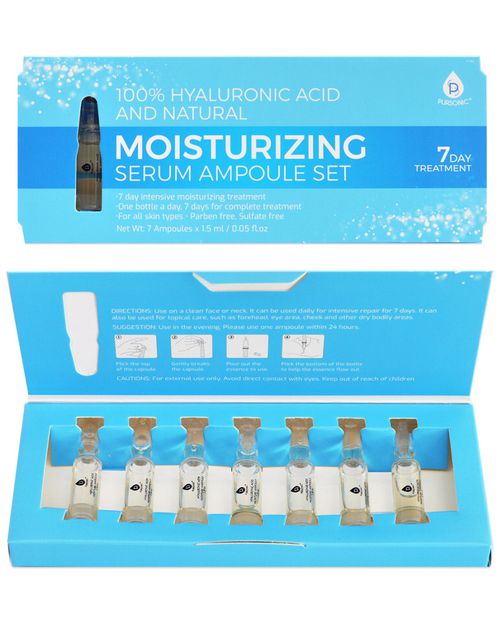 Pursonic 7pc Hyaluronic Acid & Natural Moisturizing Serum Set