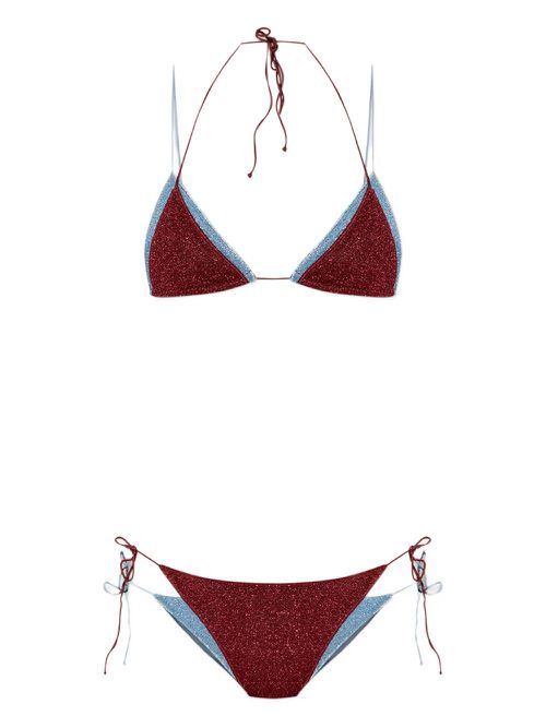 Glitter-detailing bikini - Red