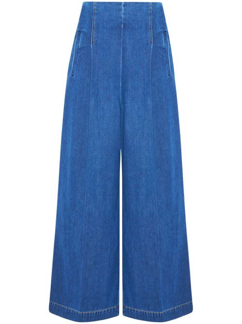 High-rise wide-leg jeans - Blue