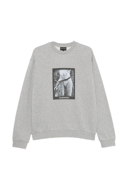 Photographic Print Sweatshirt — grey