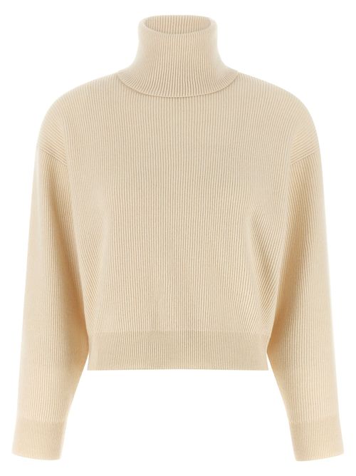 Virgin Wool Blend Turtleneck — White