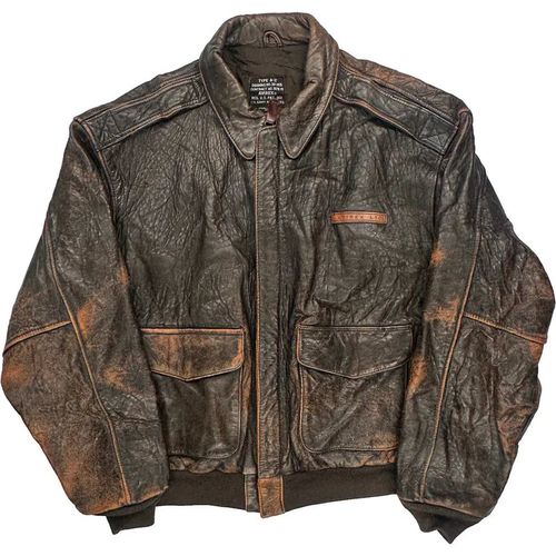 70S Glenn Miller's AAF Band Avirex Leather Jacket - Large Brown Leather