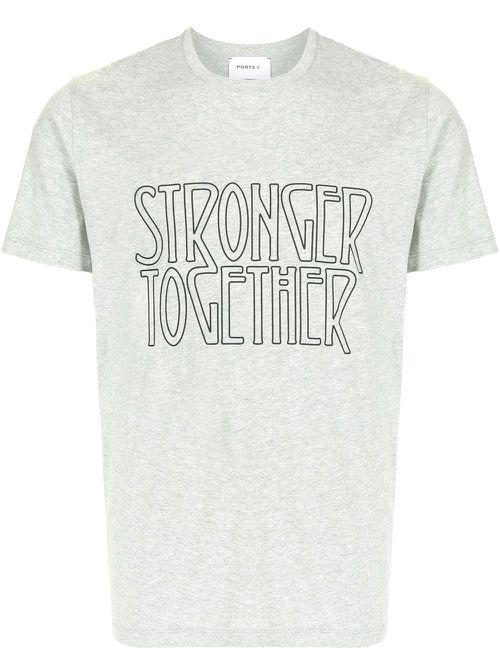 Stronger Together print T-shirt - Grey