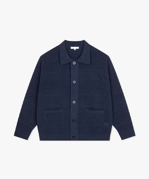 LKS51315 Dark Navy Overfit Knit Cardigan 