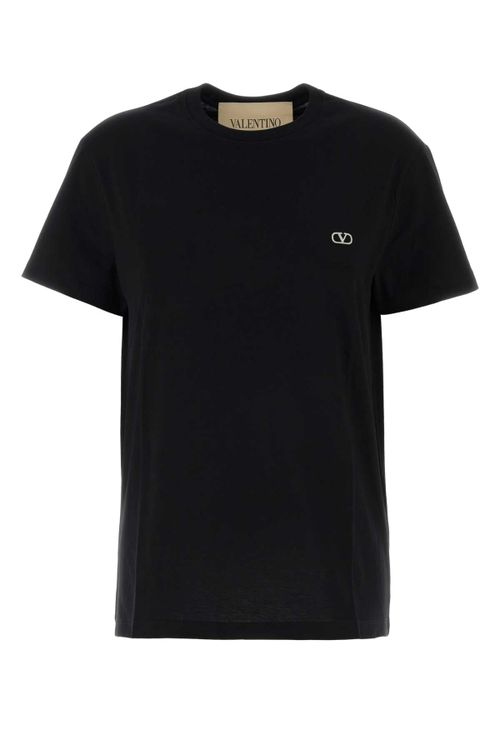 Logo-Embroidered Cotton T-Shirt — Black