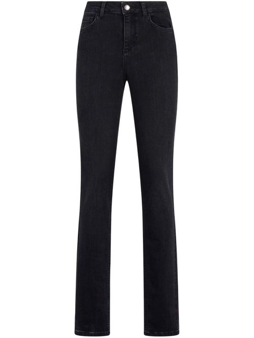 Black slim-fit jeans with rhinestones