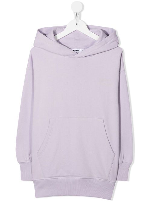 Long-sleeve cotton hoodie - Purple