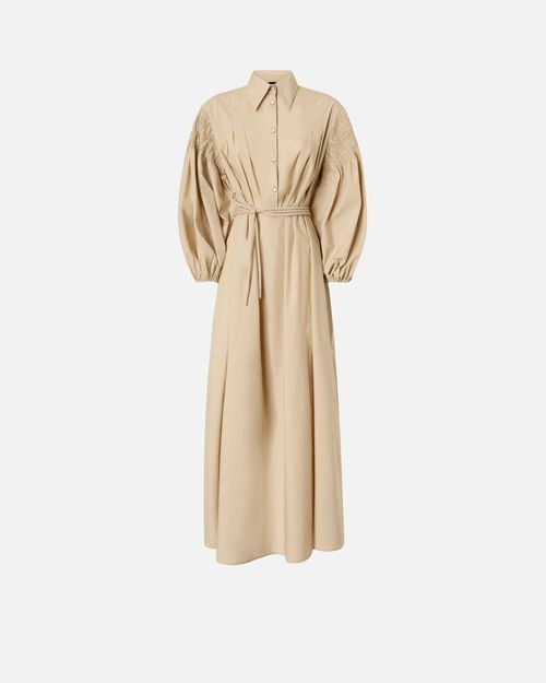 Long shirt dress in cotton with belt - 36