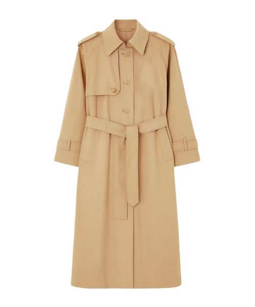 Buttoned belted coat