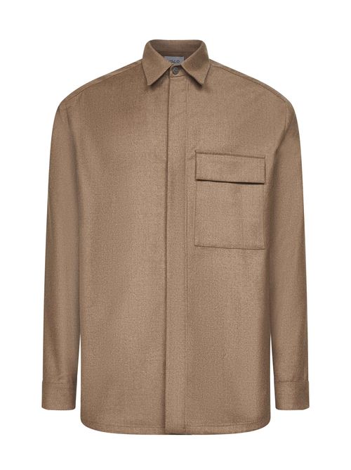 Virgin Wool Shirt Jacket — Beige