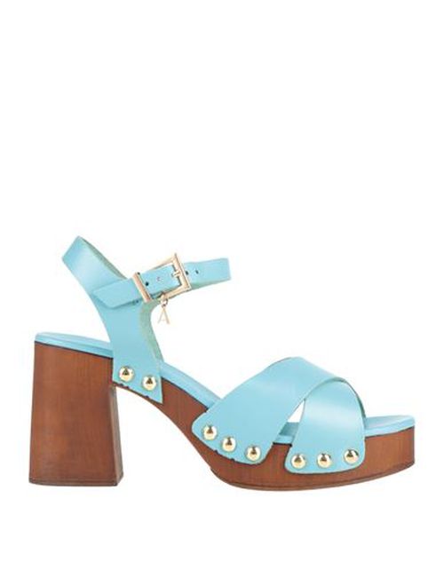 Woman Sandals Light blue Size 5 Leather