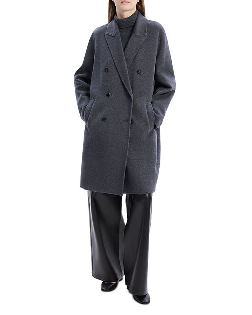 Wool Blend Double Breasted Coat