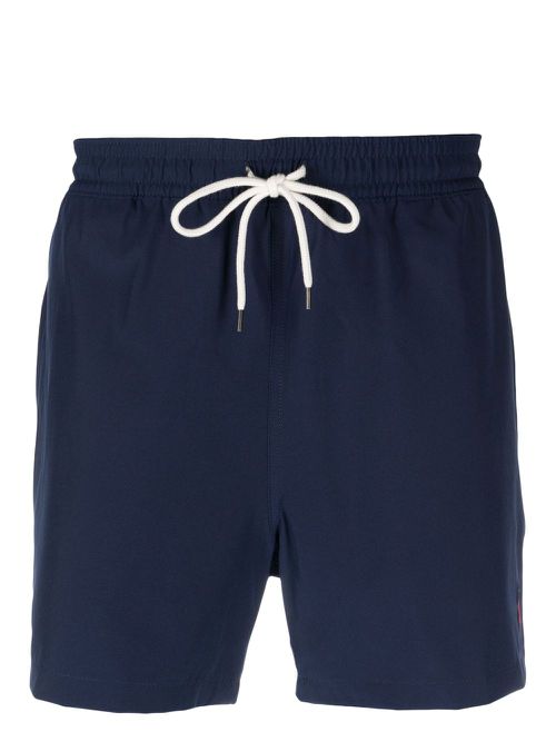 Logo-embroidered swim shorts - Blue