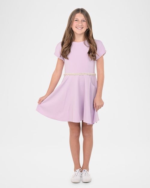 Girl's Joyce Dress W/ Embellished Waistband