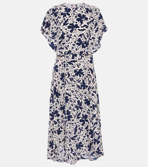 Floral silk midi dress