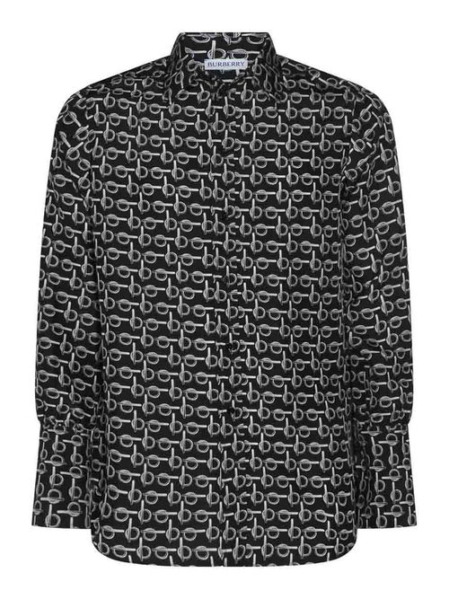 Silver And Black Silk Shirt