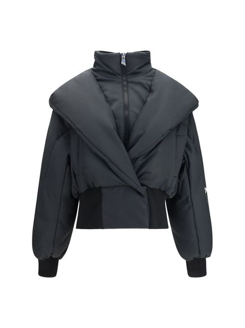 Padded Puffer with Shawl Collar Down Jacket — Black