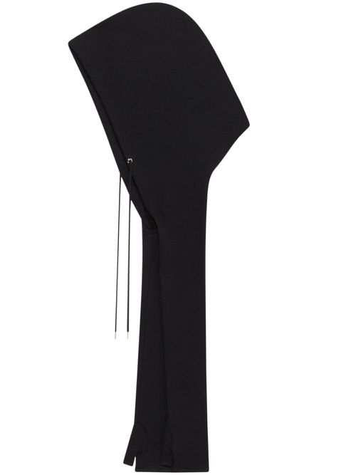 Hooded fingerless cotton gloves - Black