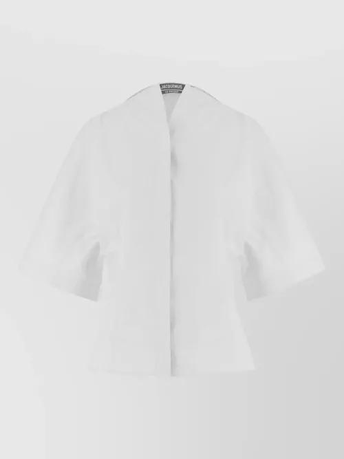 Jacquemus - short sleeve tailored top v neck