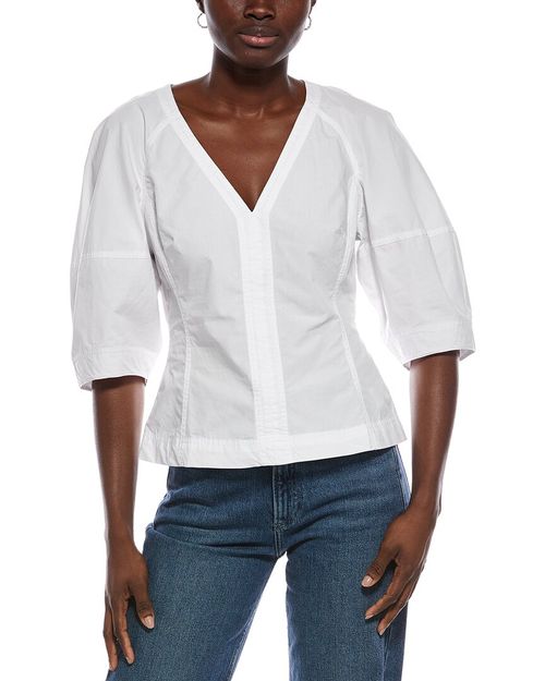 Sculptural V-Neck Top