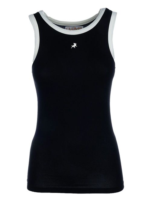 LOIS JEANS contrasting-trim sleeveless top - Black