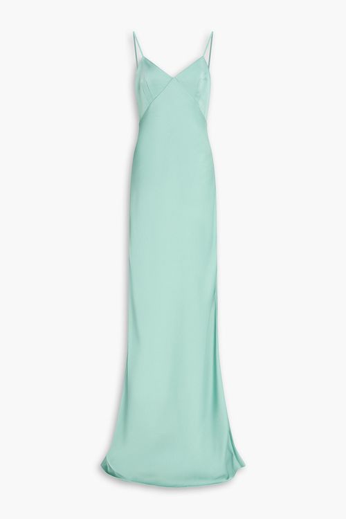 Cutout satin-crepe gown - Green - IT 44