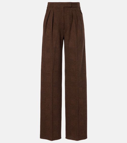 Ponza cotton and wool-blend wide-leg pants