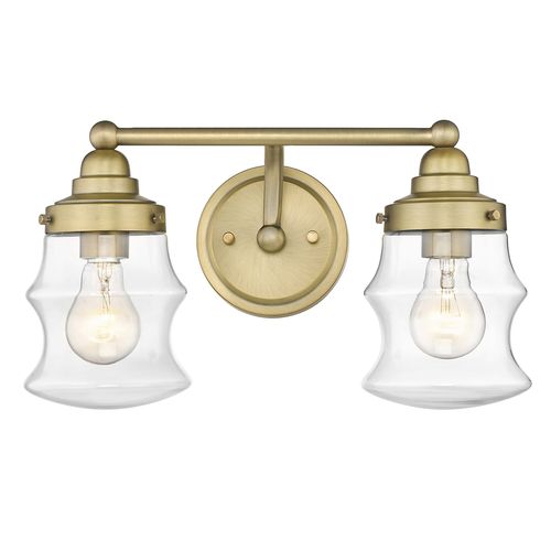 Antique Brass Two Light Vanity from the Keal Collection