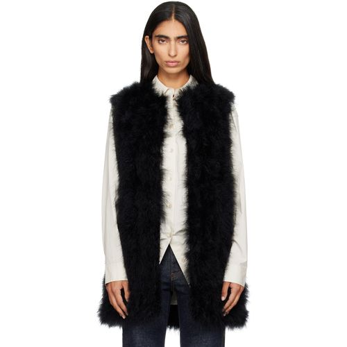 Black Turkey Feather Vest