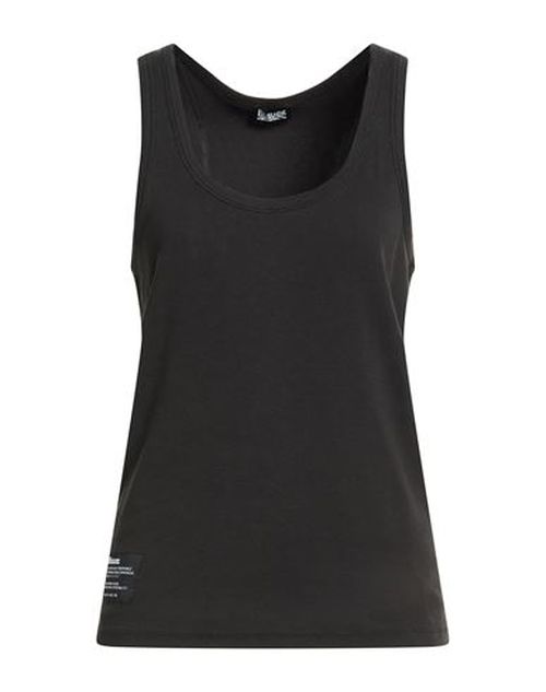 Woman Tank top Black Size L Cotton, Elastane