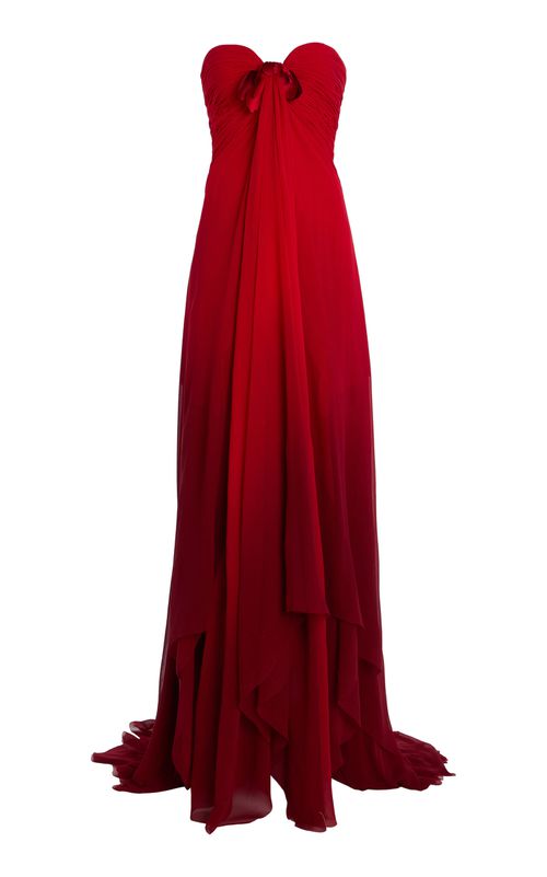 Oscar de la Renta | Embroidered Silk Chiffon Gown | Realry