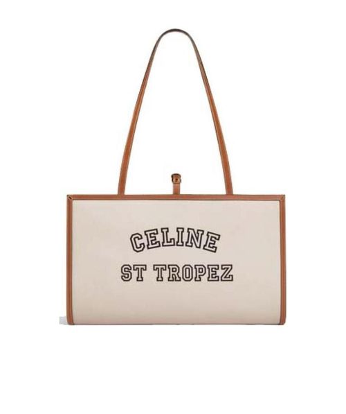 TOWEL CARRIER IN ST TROPEZ PRINT AND CALFSKIN