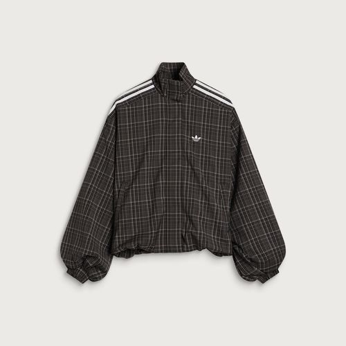 Women's Check Track Top in Night Brown