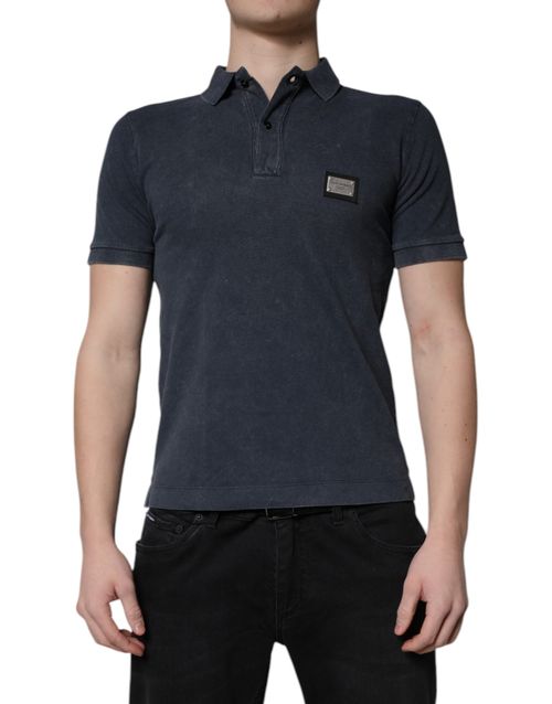 Logo-Plaque Cotton Polo Shirt — Navy