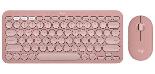 Pebble 2 Bluetooth Wireless Keyboard and Mouse Combo in Tonal Rose