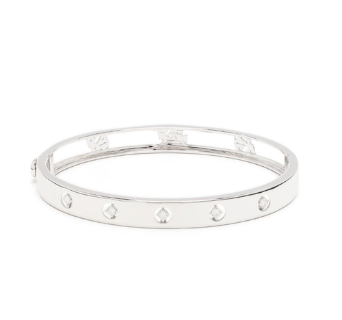 Diamond Bangle Bracelet — White
