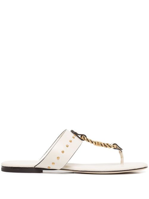 Vintage Plaque Sandal - White