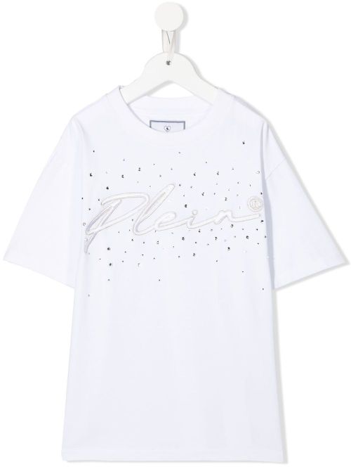 Embroidered-logo short-sleeved T-shirt - White