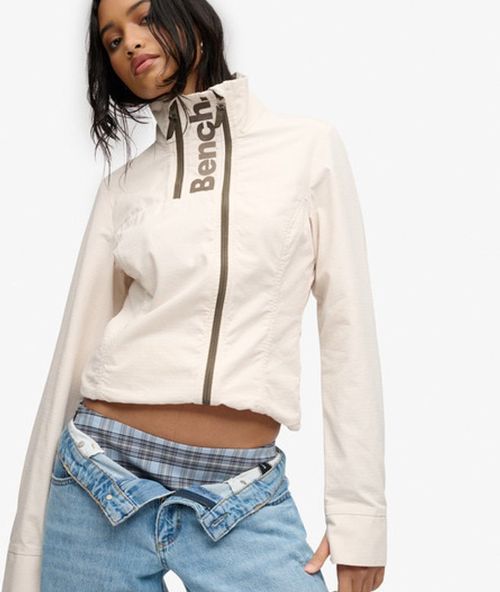 Superdry Women's Bench Double Zip Funnel Ripstop Jacket Crea