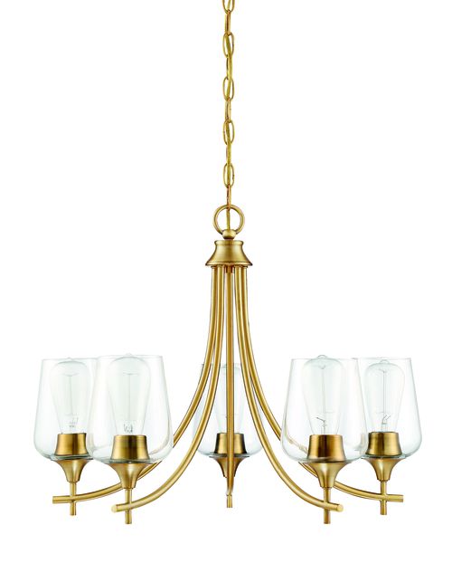 Savoy House Octave 23" 5-Light Chandelier in Warm Bras