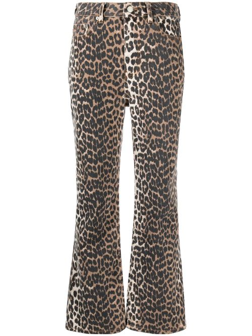 Betzy leopard cropped jeans - Neutrals