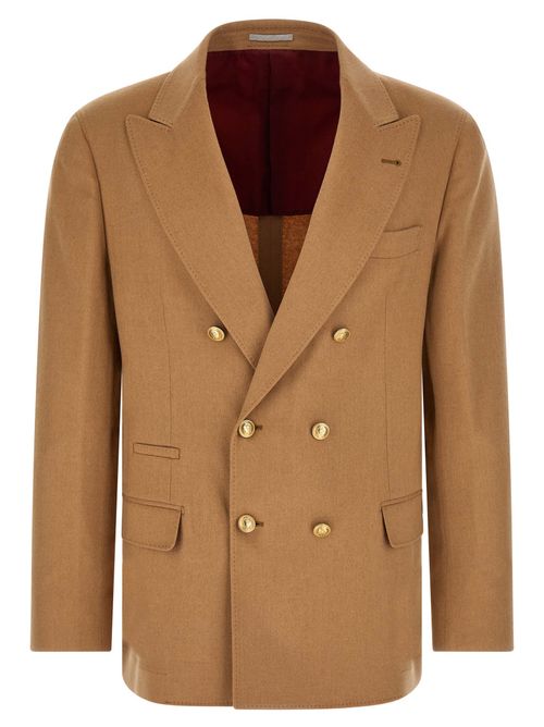 Light Brown Peaked Lapel Blazer