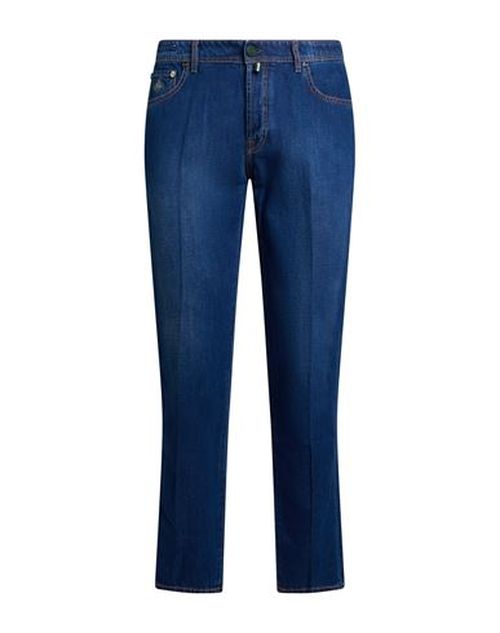 Man Jeans Blue Size 35 Cotton, Linen