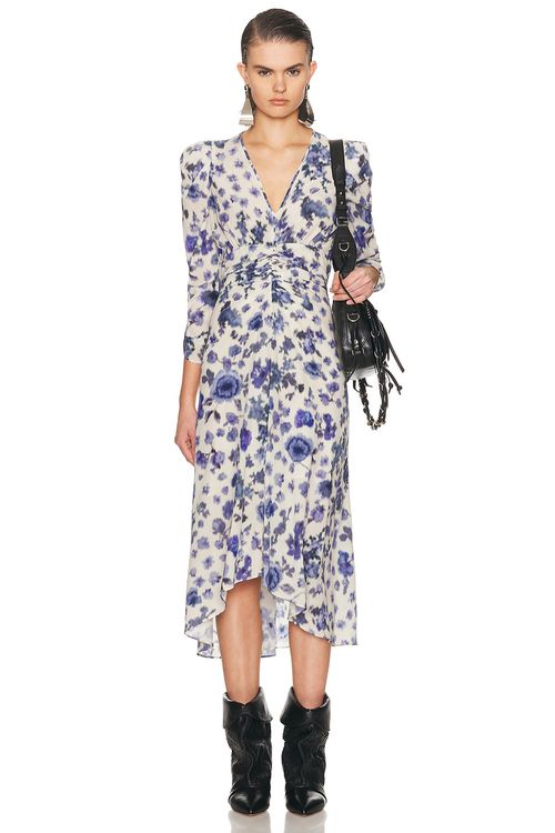 Isabel Marant Albini Dress in Blue - White,Blue. 34 also , 38