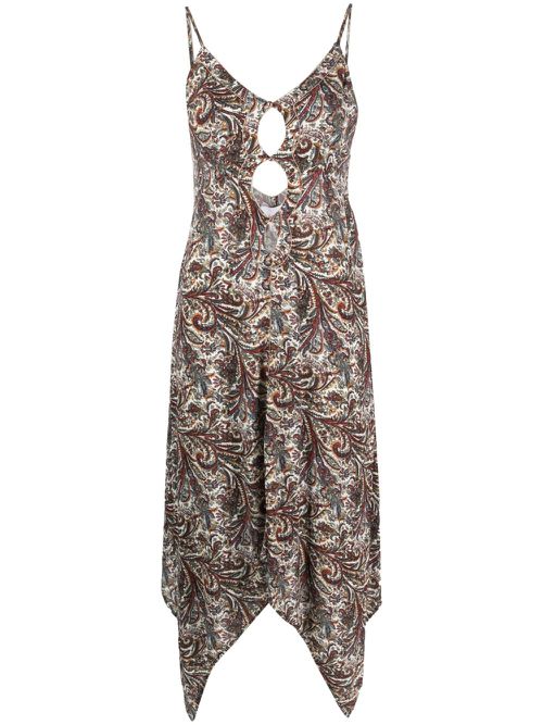 Carnelian paisley-print midi dress - White