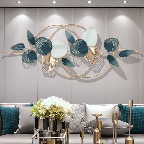 Decoración de pared de moda clásica de hojas de metal ahuecadas 3D minimalistas moderna