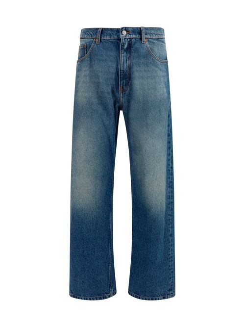 Light-Wash Straight-Leg Jeans — Blue