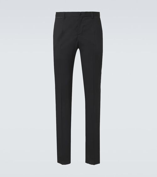 Wool and silk-blend tuxedo pants