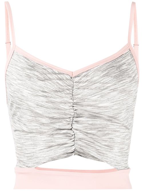 X BEYOND the RADAR cut-out cropped vest top - Grey