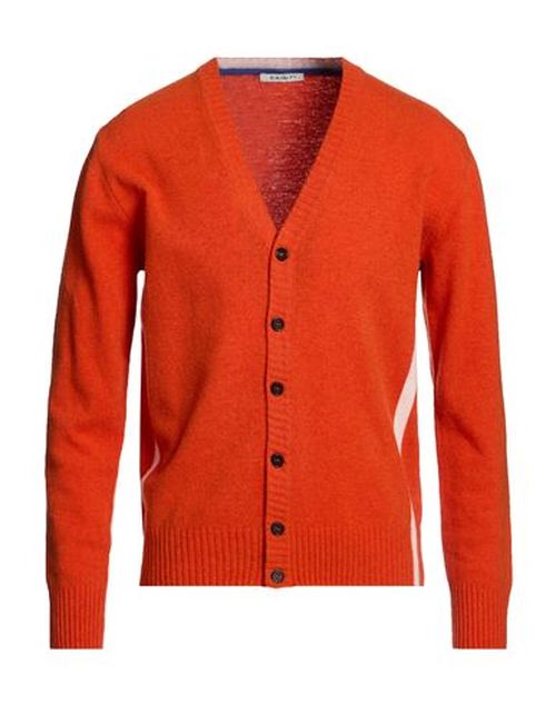 Man Cardigan Orange Size M Wool, Polyamide